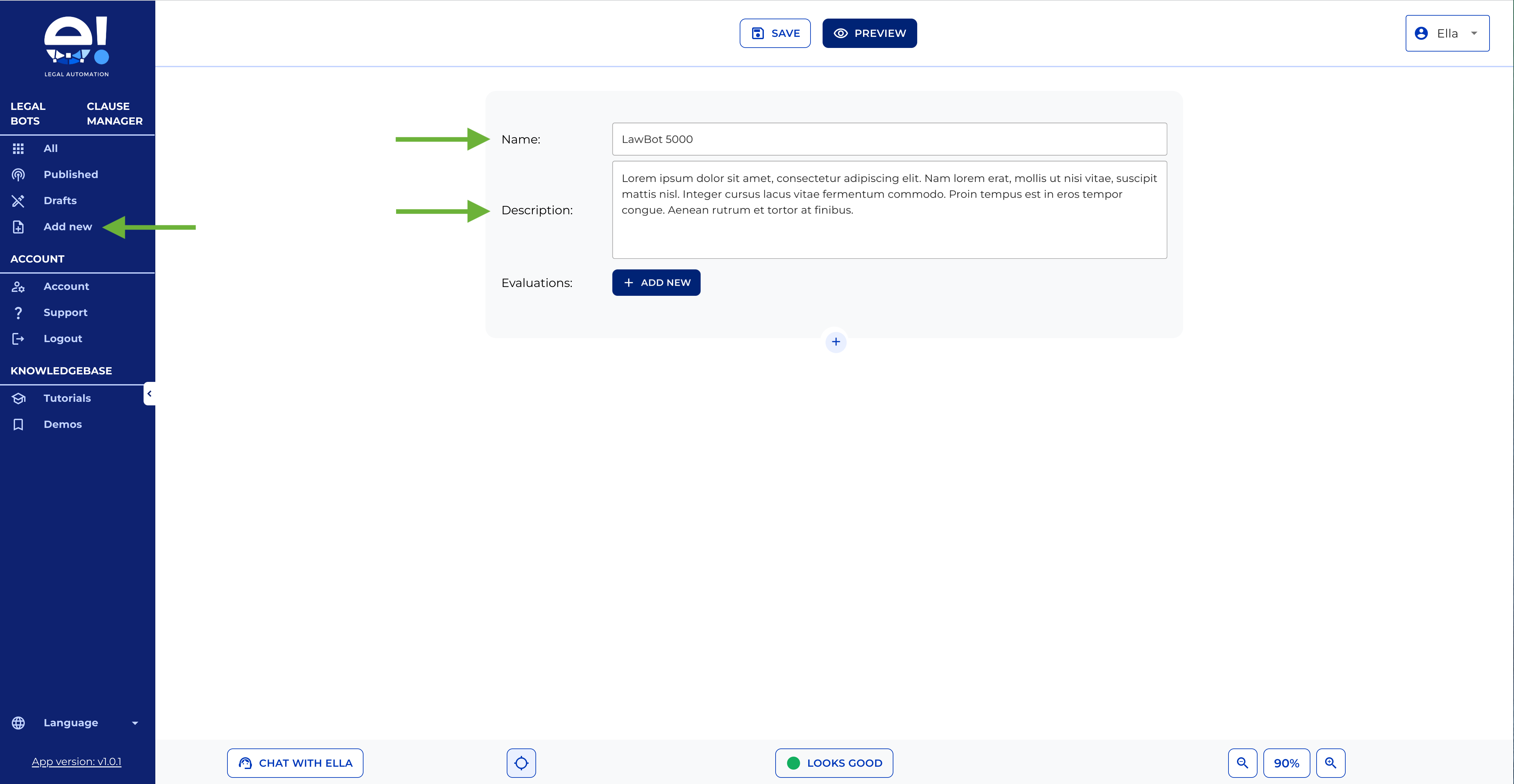 Getting Started with e!: No-Code Legal Bot Canvas Guide