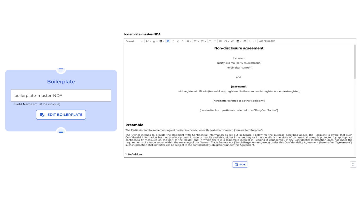 NDA Generator: Automate NDA Creation with No-Code in e!