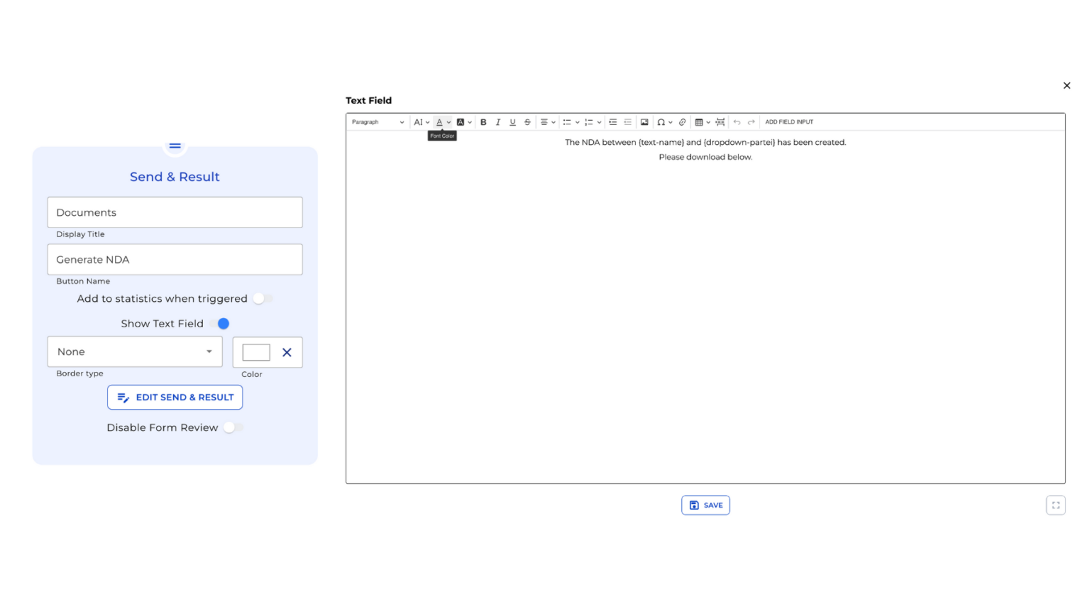 NDA Generator: Automate NDA Creation with No-Code in e!